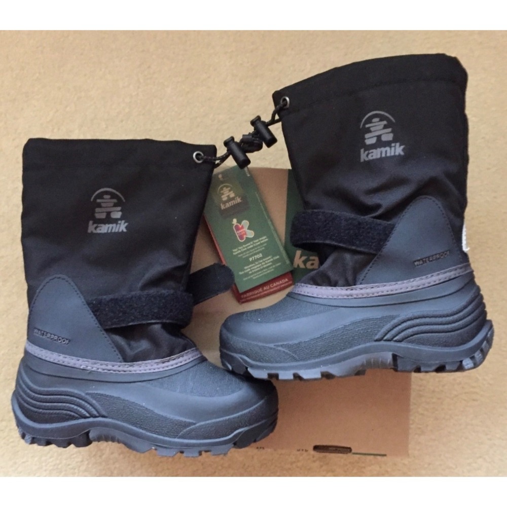 NEW-Kamik Waterbug5-Kids Insulated and Waterproof Winter‎ Boots-Size 12
